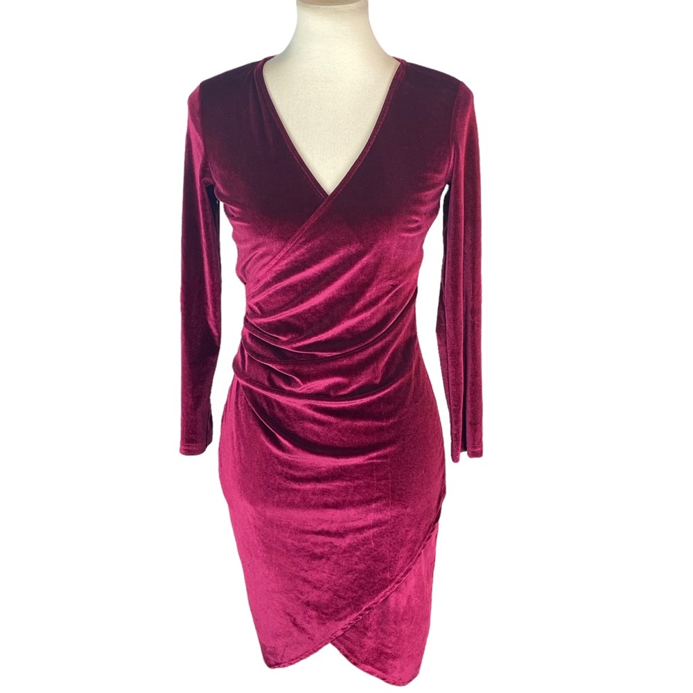 Fantaist maroon velvet dress size S